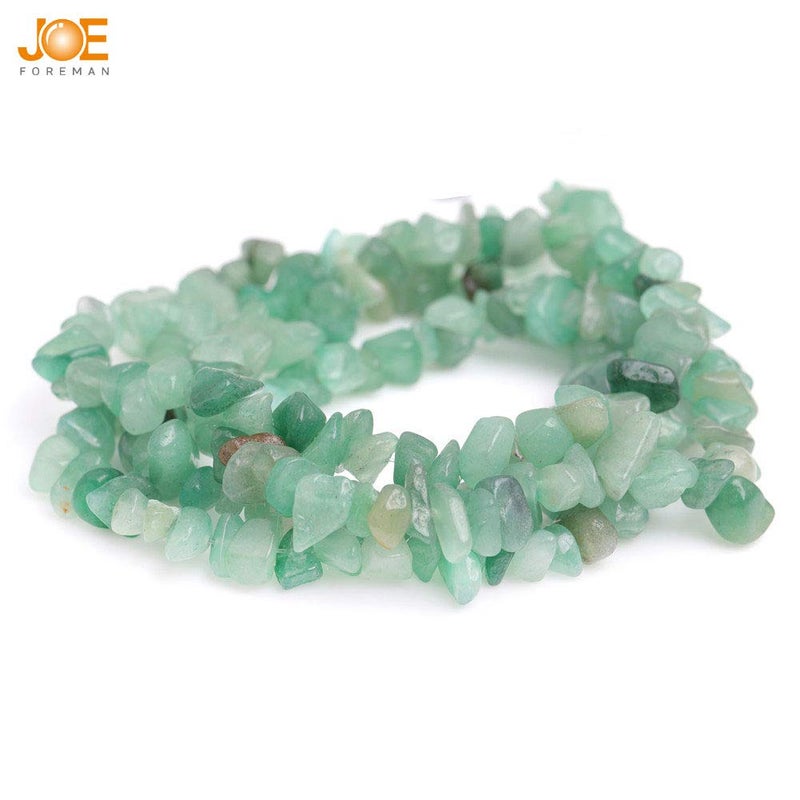 JOE FOREMAN 6-8mm Green Aventurine Beads Natural Stone Gravel Gemstone Chips Beads for Jewelry Making Wholesale Loose Beads Freeform Green 34" JOE FOREMAN - Image 2
